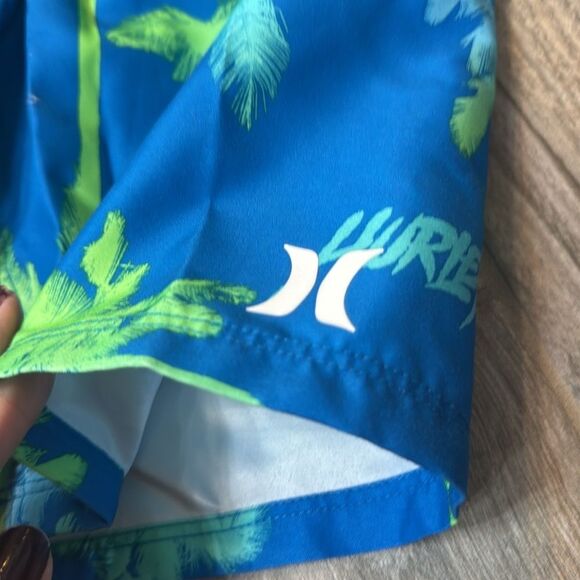 NWT HURLEY Palms‎ Boys Boardshorts Swim Electric Blue Size 6 Palm Trees - Picture 6 of 12